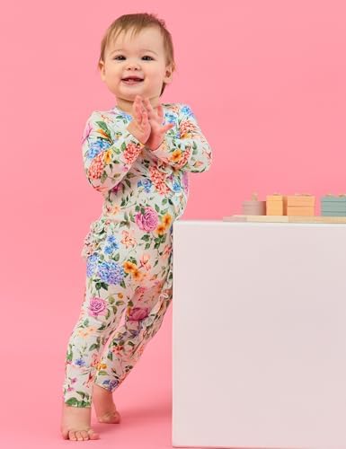 EASWEET Bamboo Viscose Baby Girl Pajamas Ruffled Sleepers