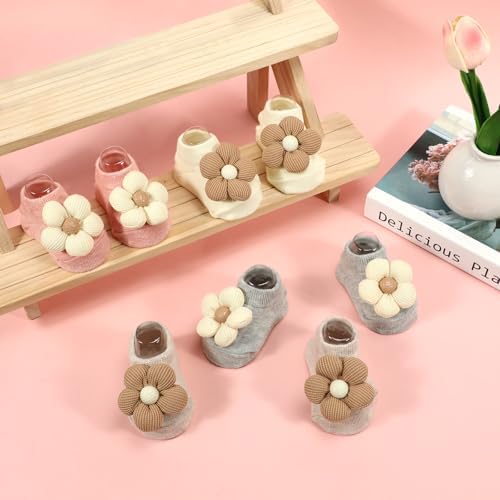 Floral Non-Slip Baby Socks for Girls