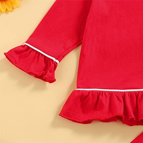 Pj Set for Toddler Girls Soft Ruffle Sleeve Pajamas
