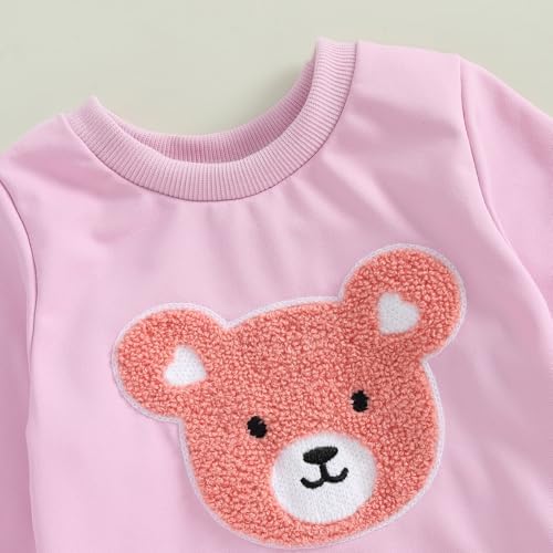 Cute Bear Sweater Pants Set for Toddler Girls