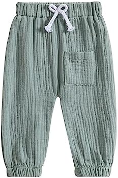 Comfy Cotton Linen Joggers for Toddler Boys Girls