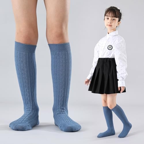 Mini Panda 5 Pairs Cute Knee-High Socks for Toddler Girls
