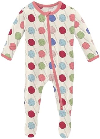 KicKee Print Footie with Zipper