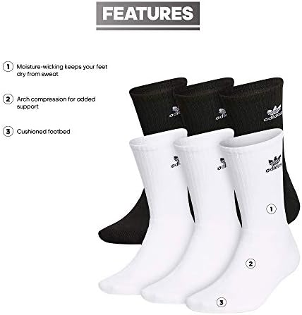 Adidas OriginalsMoisture-wicking Crew Socks 6 Pairs Durable arch support