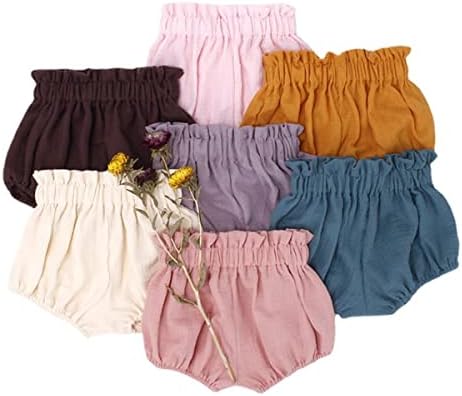 Cute Charts for Baby Girls - Elastic Waist Cotton Linen Blend Shorts