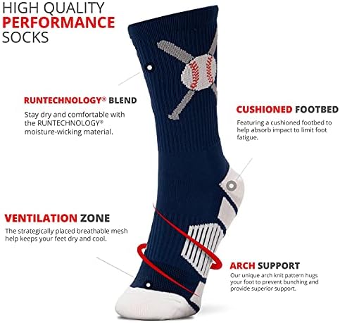 ChalkTalkSPORTS Baseball Mid-Calf Socks for Youth Adults