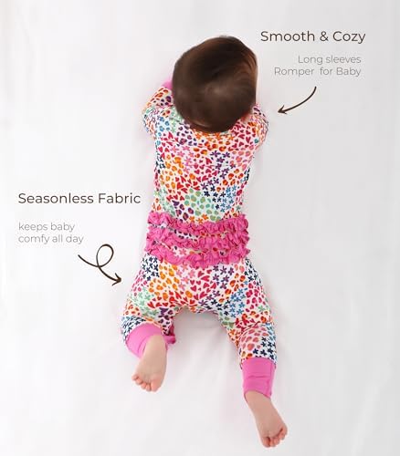 DREAMHALO Baby Girl Romper - Bamboo Viscose 2-Way Zipper