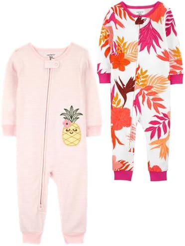 Carters Baby Girls 2-Pack Cotton Footless Pajamas