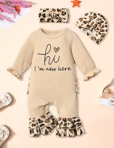 KANGKANG Newborn Baby Girl Ruffle Romper Onesie
