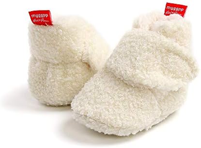 COSANKIM Baby Booties Fleece Non-Slip Stay-On Winter Warm
