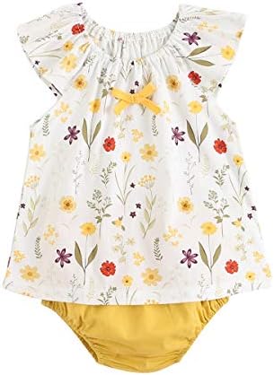 Sanlutoz Summer Baby Girl Clothes Set Floral Cotton Top Bloomers