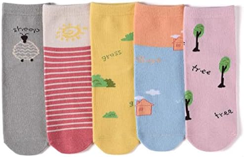 FZBNSRKO 5 Pairs Ruffle Frilly Crew Socks for Little Girls