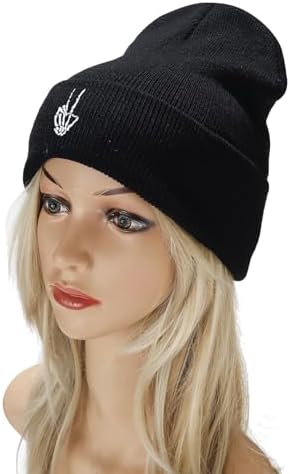 Emergency Halloween Skeleton Beanie Hat - Double-Layer Knitted_bohemian_beauty_uses