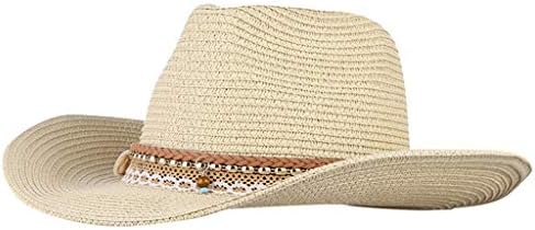 Straw Cowboy Hat for Men Women Wide Brim Western Style Sun Hat