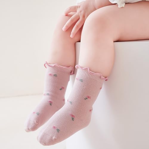 Floral Princess Socks for Babies Soft Stretchy and Cute