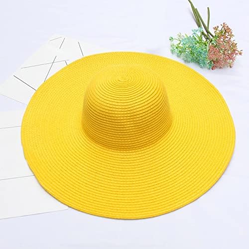 Womens Wide Brim Straw Sun Hat