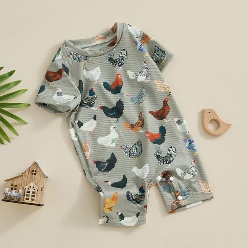 SAYOO Cow Print Baby Romper Western Farm Clothes for Toddler and Kids