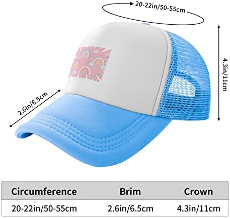 Adjustable Rainbow Pink Baseball Hat for Kids Ages 4-10