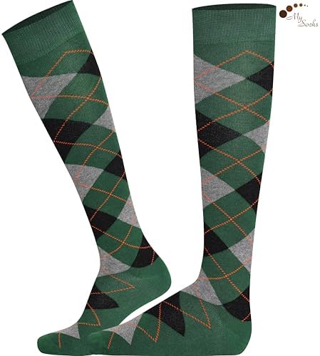 Mysocks Unisex Knee High Long Socks - Argyle