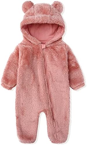 Newborn Baby Snowsuit Fleece Lined Onesie Outfits