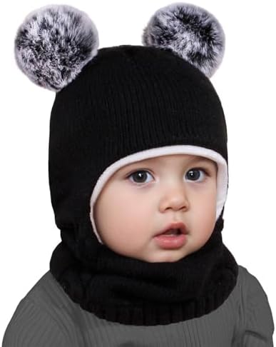 Cuddle Easy Knit Winter Beanie with Scarf for Babies