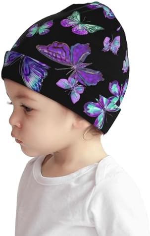Butterfly Kids Beanie Hats Warm Knit Cap