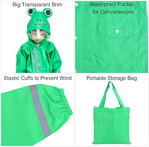 Fun 3D Cartoon Rain Poncho for Kids Waterproof and Hole-Free