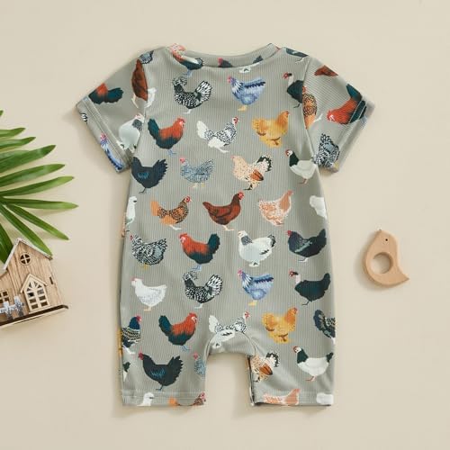 SAYOO Cow Print Baby Romper Western Farm Clothes for Toddler and Kids