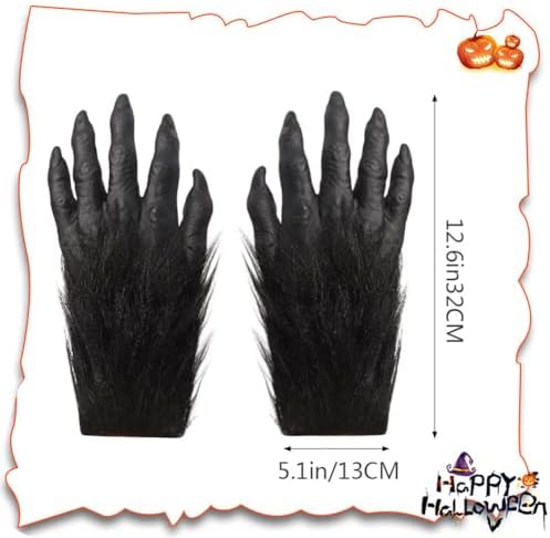 Scary Halloween Werewolf Gloves The Perfect Cosplay glove for Furry Friends