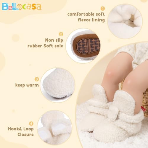 Cozy Fleece Booties for Babies Walk Stay Warm