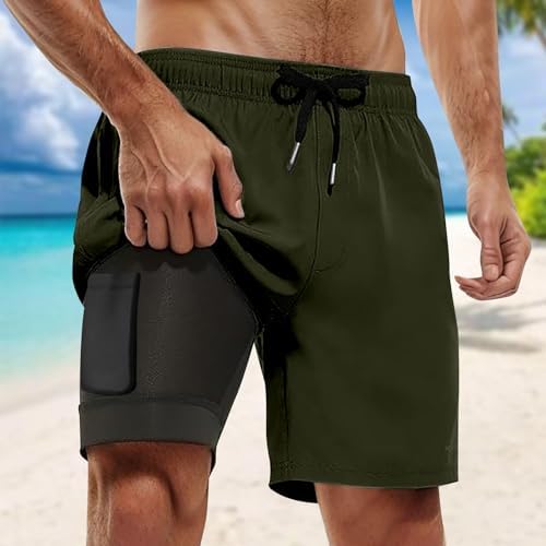 Quick-Dry Compression Swim Trunks for Men