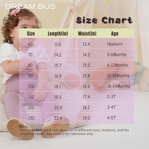 DREAM BUS 5 Pack Toddler Girl Solid Cotton Pants