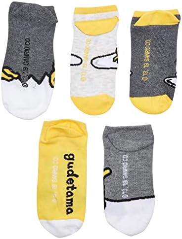 Gudetama Womens No-Show Socks 5-Pair Design With Characters Perfect Gift