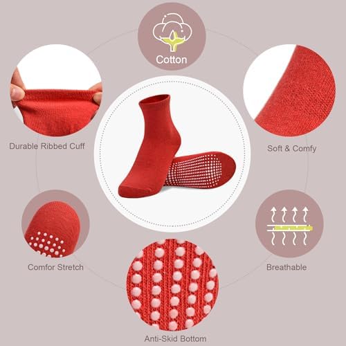 SkiBeaut Anti-Slip Crew Socks for Toddlers Girls