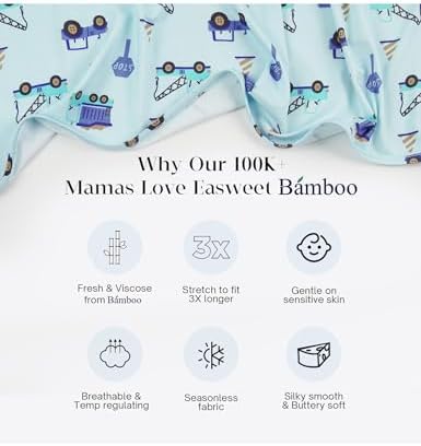 EASWEET Bamboo Viscose Baby Girl Pajamas Ruffled Sleepers