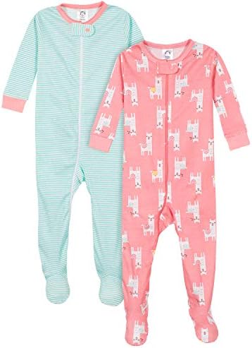 Gerber Baby Girls 2-Pack Footed Pajamas