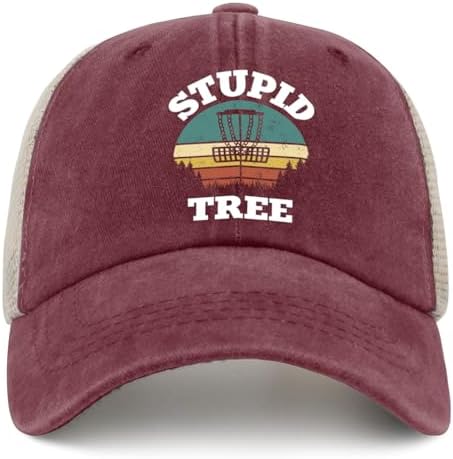 Stupid Tree Funny Disc Golf Adjustable Sun Hat Mens - Sleek Fun