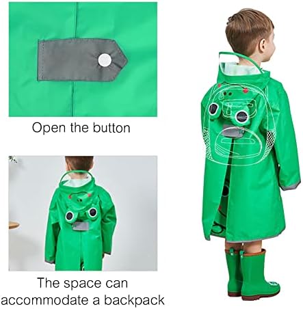 Fun 3D Cartoon Rain Poncho for Kids Waterproof and Hole-Free
