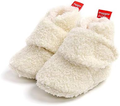 COSANKIM Baby Booties Fleece Non-Slip Stay-On Winter Warm