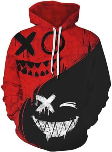 Aueoero 3D Print Mens Pullover Hoodie