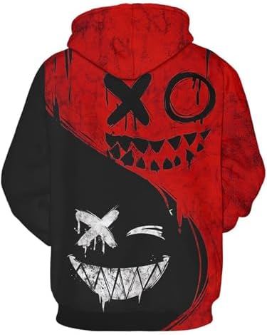 Aueoero 3D Print Mens Pullover Hoodie
