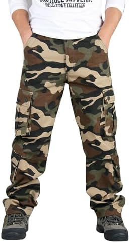Slim Fit Camouflage Cargo Pants for Men - Functional Utility Pants
