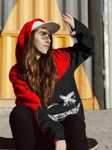 Aueoero 3D Print Mens Pullover Hoodie