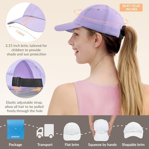 Sukeen Kids Sun Hat Lightweight Breathable UPF50 Protection for Baseball