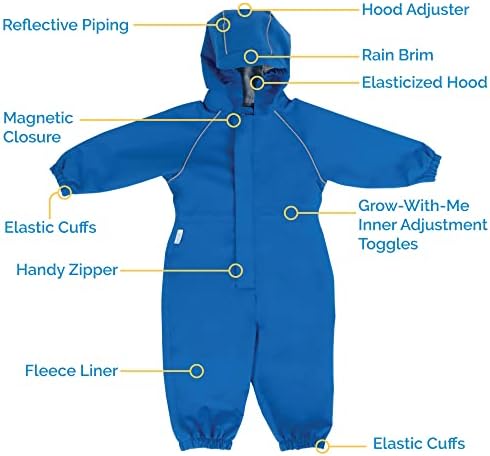 JAN JUL Waterproof Fleece Lined Snow Suit Coveralls for Toddlers and Kids