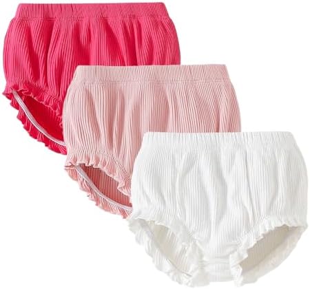 SOBOWO 3-Pack Baby Ruffle Shorts