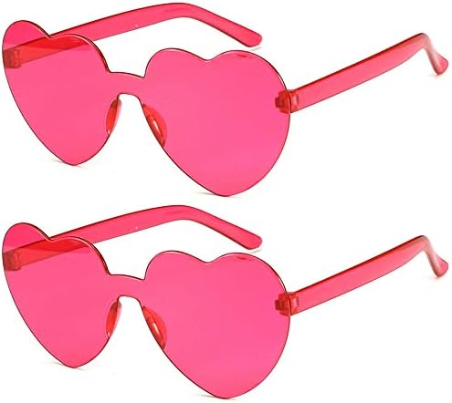 2Pcs Heart Shaped Sunglasses for Valentines Day