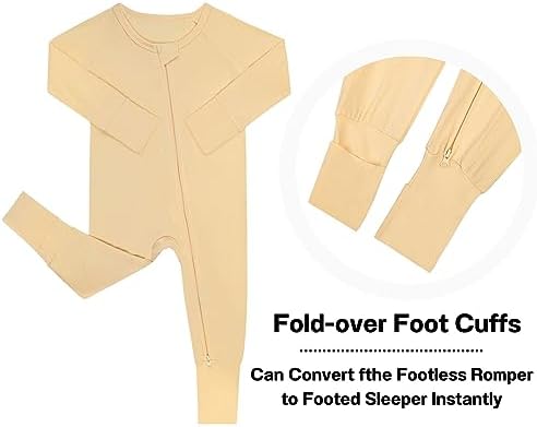 GUISBY Rayon Bamboo Footless Sleepers for Baby Girls