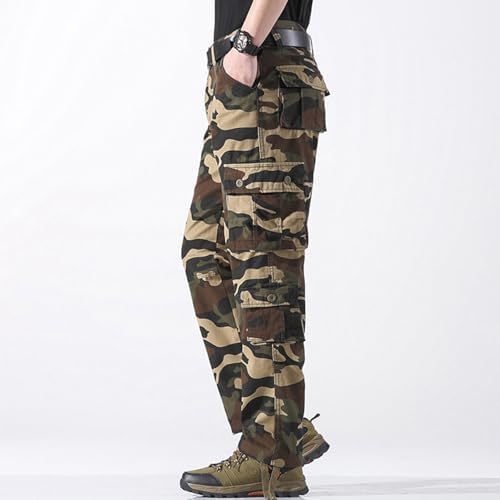 Slim Fit Camouflage Cargo Pants for Men - Functional Utility Pants