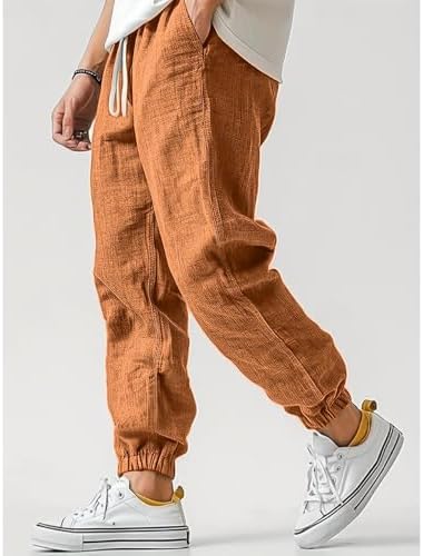 WENKOMG1 Ankle-Length Cotton Linen Pants